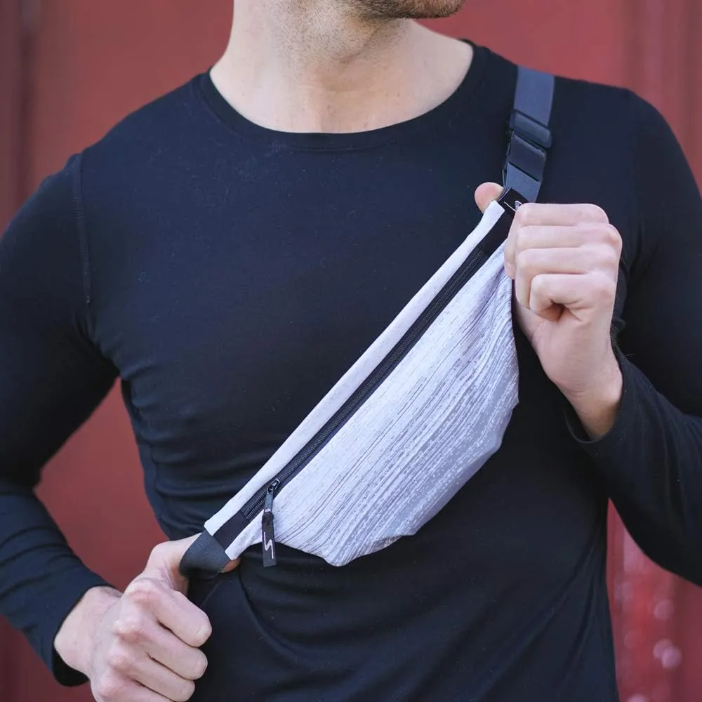 Sprigs Fit Belt 1 Pocket Slim Fanny Pack for Women & Men, A Sweat Resistant Waist Pack That Can Be Hidden. Money Belt and Fanny Pack Used for Fitness, Travel, Working Out, & Running