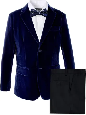 Spring Notion Big Boys' Velvet Blazer Set