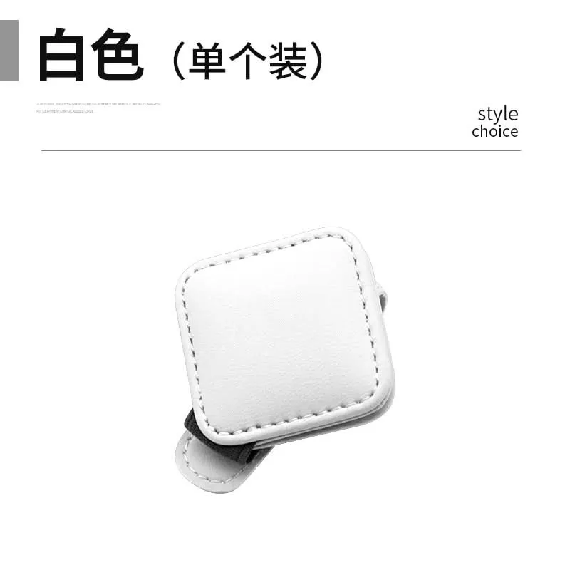 Square PU Leather Car Sunshade Glasses & Ticket Holder