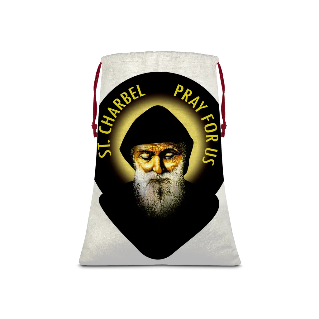 St Charbel Linen Drawstring Sack
