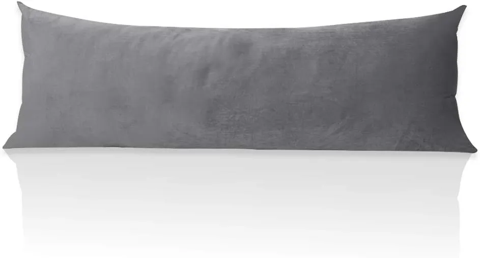 StangH Grey Body Pillow Cover, Body Pillowcase for Adults Pregnant Women, Luxury Soft Velvet Pillowcase Cover with Hidden Zipper Closure for Sofa/Couch/Bed Decorative, 20x54 inches, 1 Pc