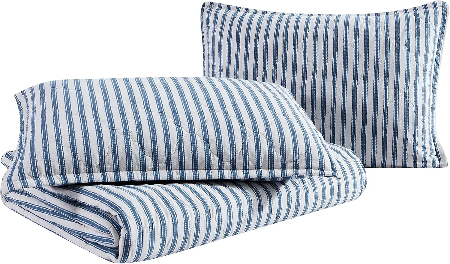 Stone Cottage - Twin Quilt Set, Reversible Cotton Bedding with Matching Sham, Ideal Bedding Set (Willow Way Indigo, Twin)
