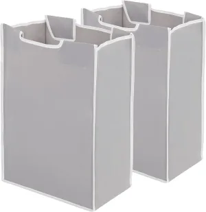 STORAGE MANIAC 2 Pack Laundry Sorter Replacement Bags, No Hangers, Laundry Hamper Cart Removable Replacement Bags, Laundry Storage Organizer Replacement Bags, Gray