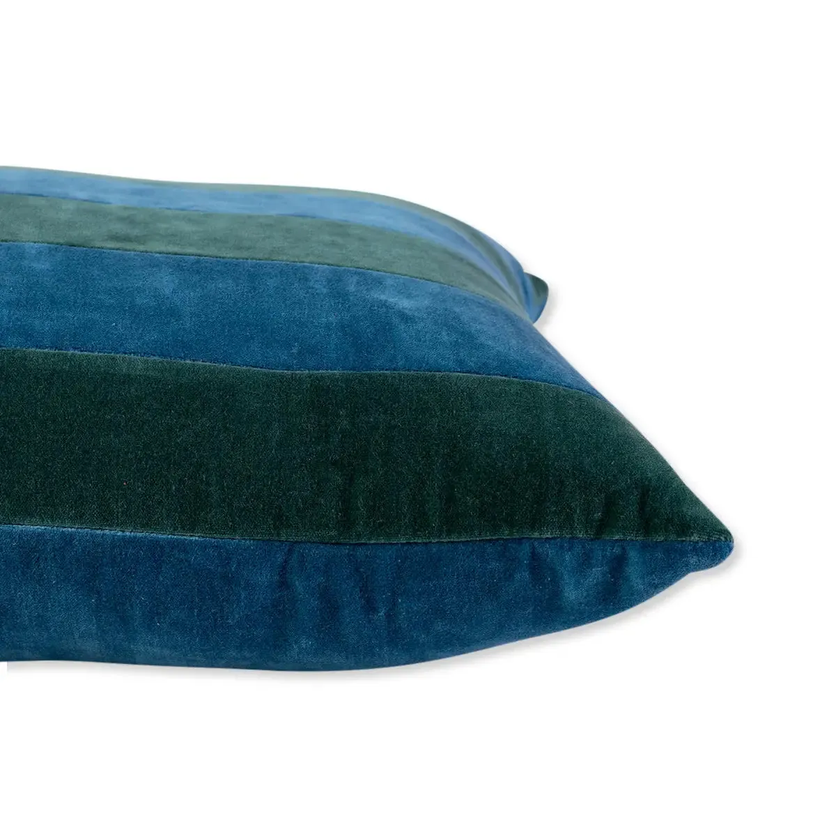 Striped Velvet Pillow - Green/Peacock