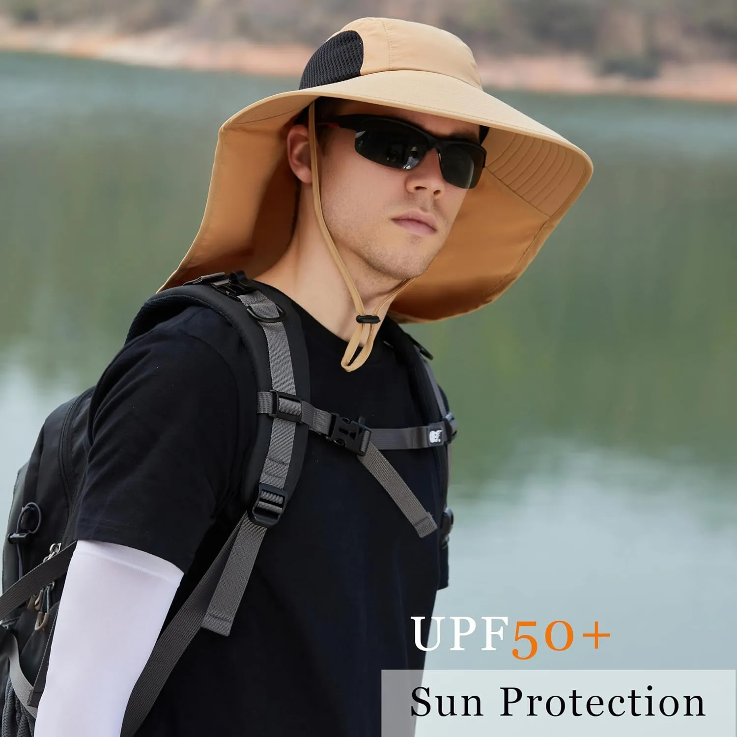 Sun Hat for Men Women with Neck Flap,UPF 50  UV Protective Hiking Fishing Hats