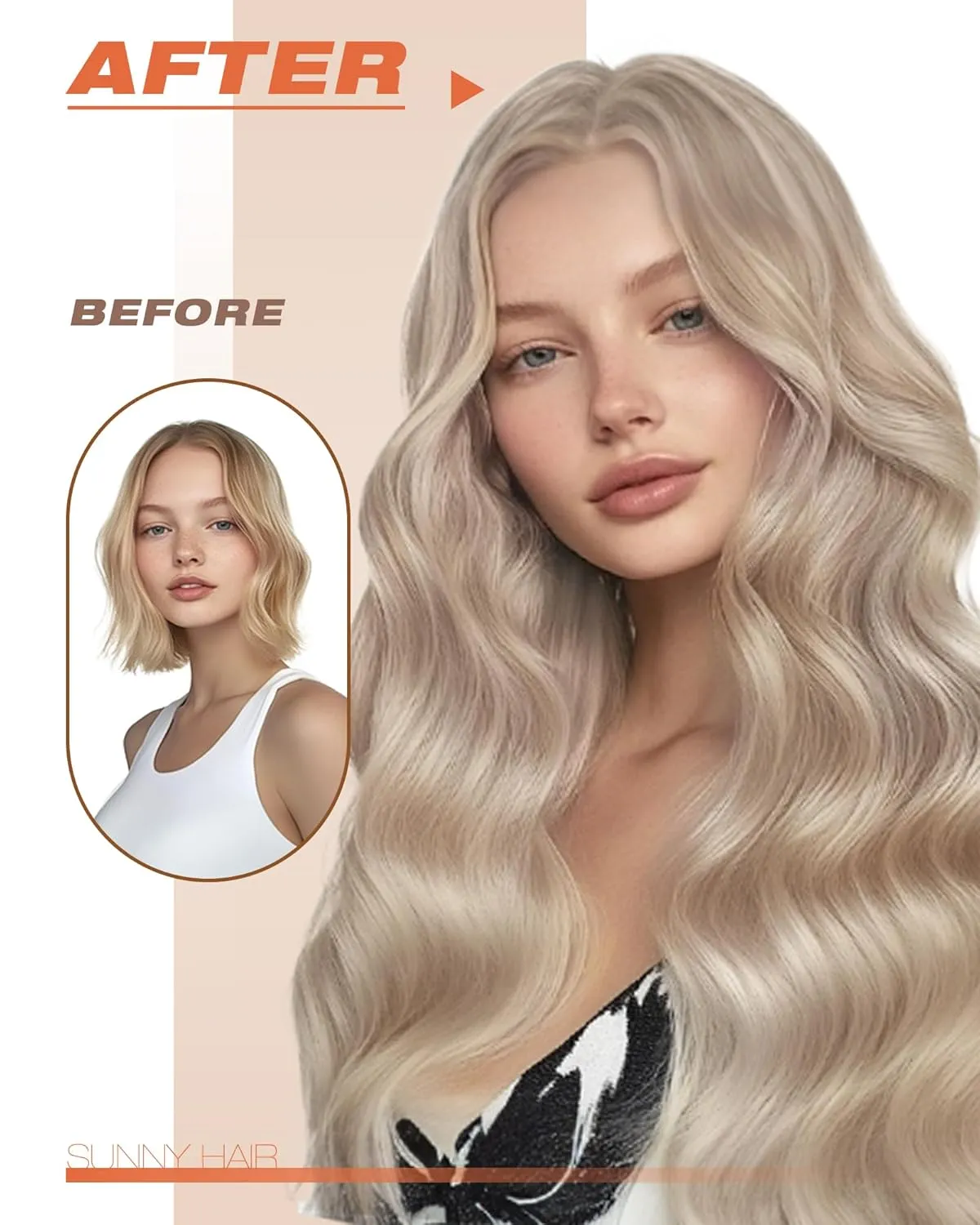 Sunny Hair Tape in Hair Extensions Real Human Hair Invisible Remy Hair Extensions Tape ins for Women Ash Blonde Highlight Bleach Blonde with Pink Hue 20 inch 20Pcs 50G