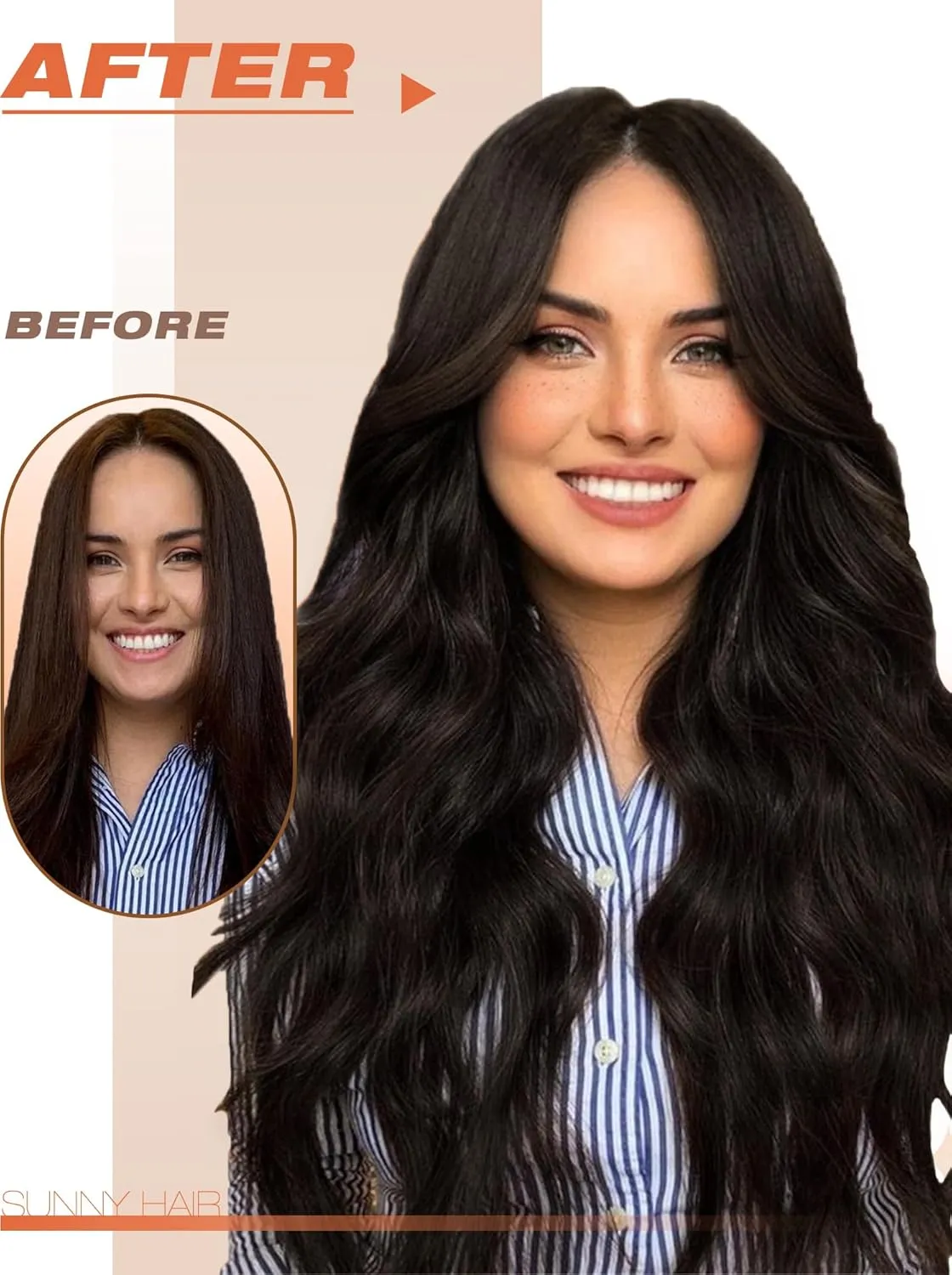 Sunny Hair Tape in Hair Extensions Real Human Hair Invisible Remy Hair Extensions Tape ins for Women Darkest Brown 22 inch 20Pcs 50G