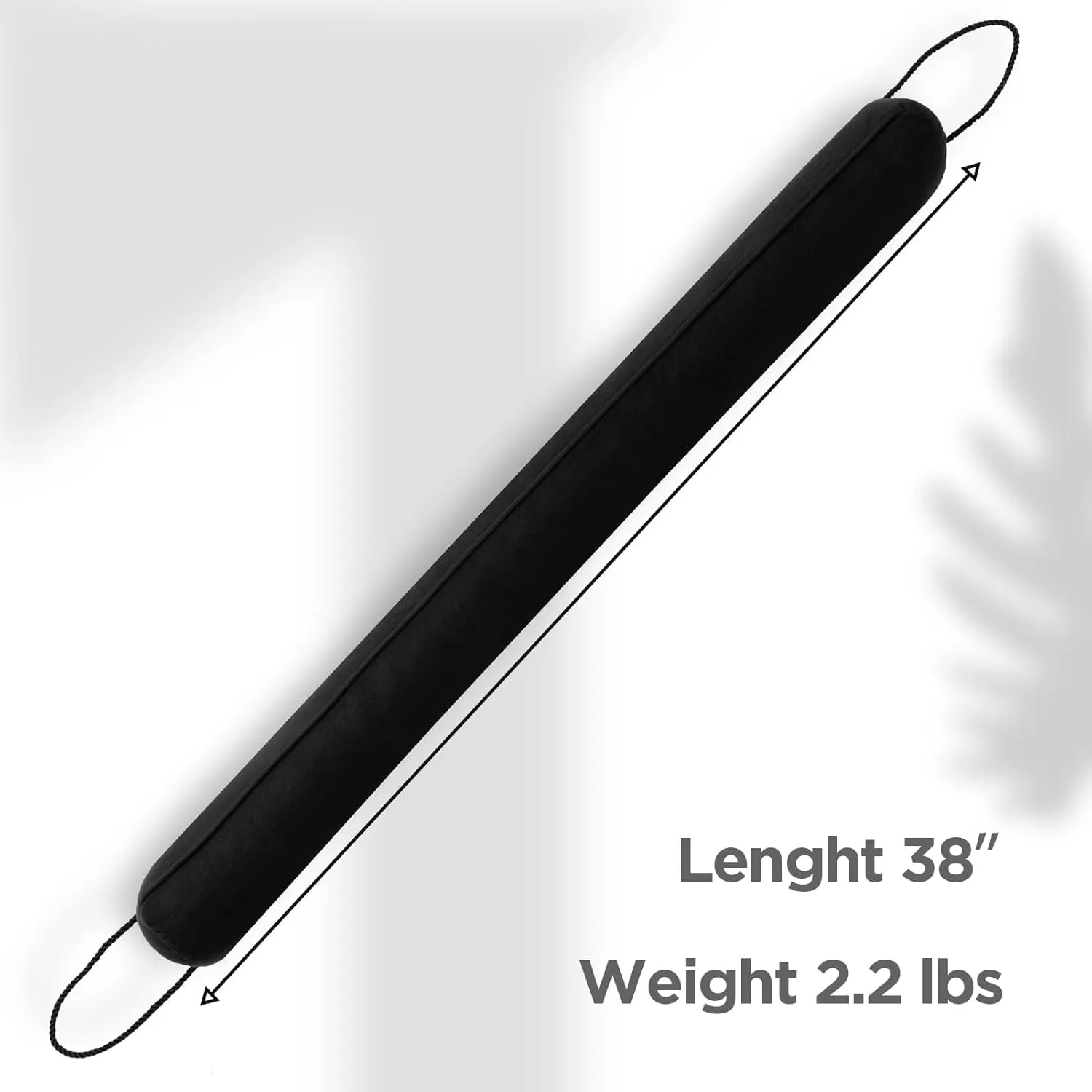 Sunolga 2 Packs 38 Inches 2.2LB Weighted Door Draft Stopper Filled with Glass Beads & Cotton, Removable Machine Washable Sound Proof Under Door Draft Blocker with Anti-Abrasion Bottom for Door, Black