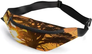 Sunrise on Big Tree Belt Bag with Adjustable Strap, Lightweight Travel Crossbody Bags, Hands-Free Mini Fanny Packs in Running Gym