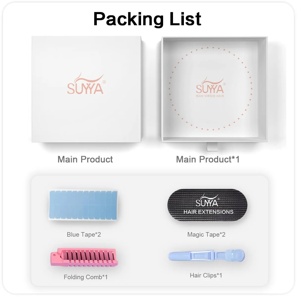 SUYYA Invisible Tape in Hair Extensions Human Hair Seamless Injected Hand-Tied Pro Virgin Human Hair Tape Ins Balayage Natural Black to Chestnut Brown 20PCS 40G/Pack Straight(14 inch #P1B/6/T1B)