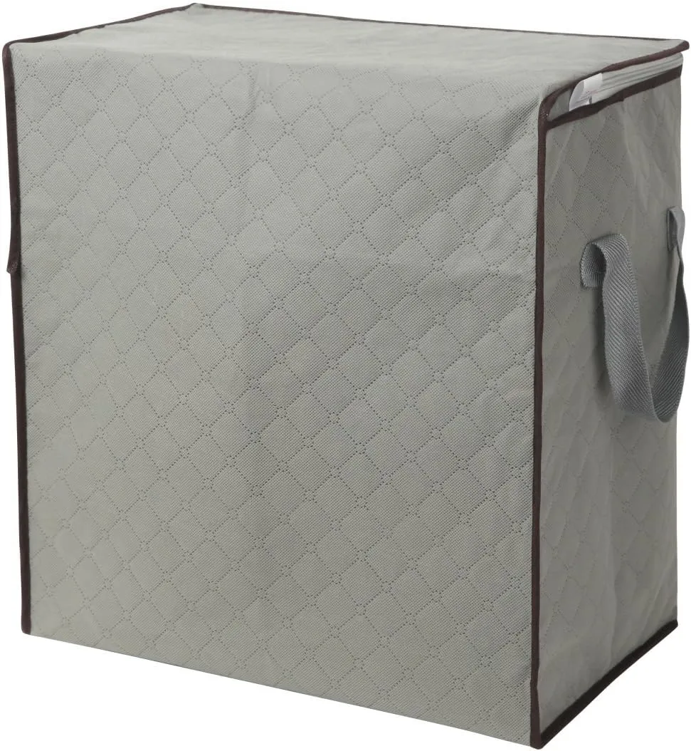 Szxc 2 Pack Foldable Erect Storage Bags Under Bed Closet Organizer 18 x 11 x 19 inch (L x W x H) - for Quilt Blanket Pillow Clothes Bedding - Clear Window & Handles - Easy to Fit 5 Throw Pillows
