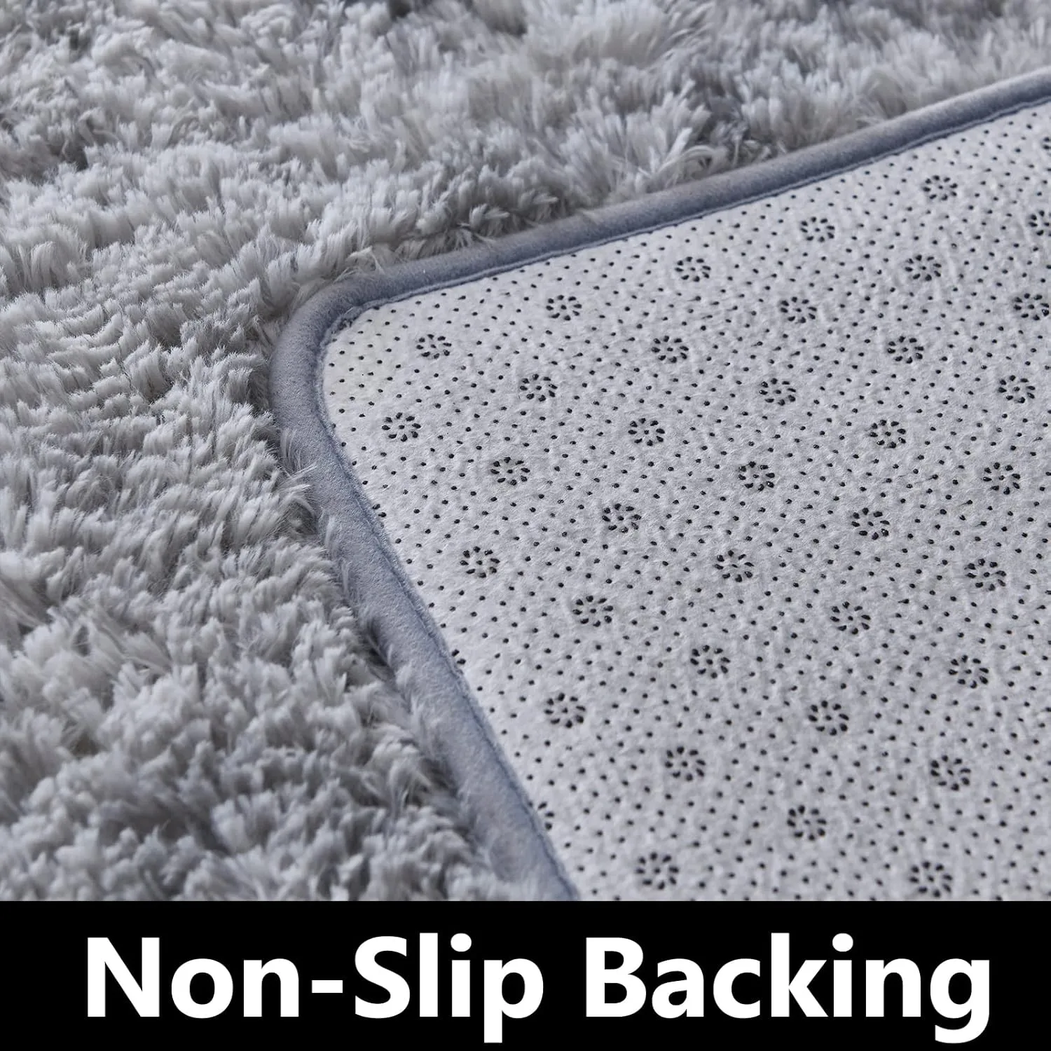 TABAYON Shag Area Rug, 4'x6' Tie-Dyed Light Grey Indoor Ultra Soft Plush Rugs for Living Room, Non-Skid Modern Nursery Faux Fur Rugs for Home Decor