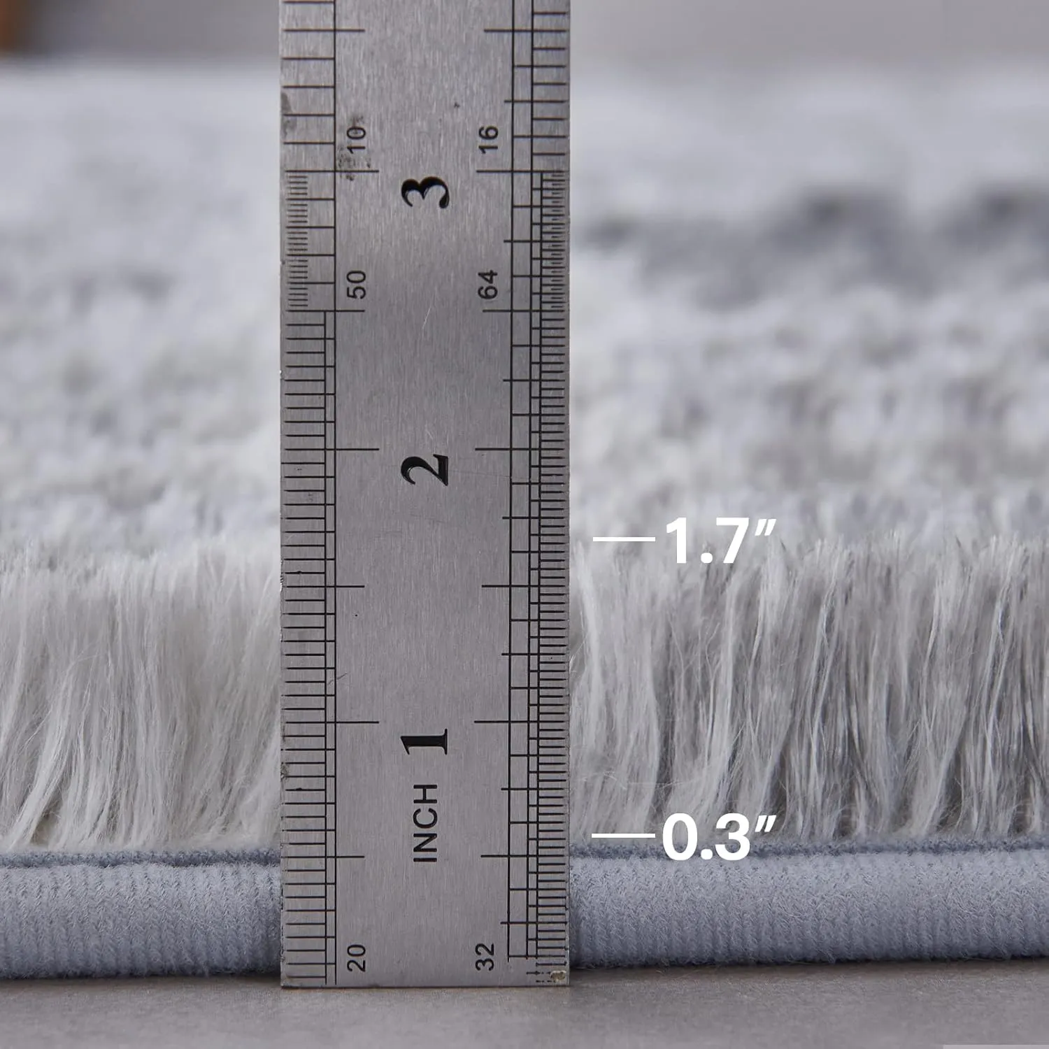 TABAYON Shag Area Rug, 4'x6' Tie-Dyed Light Grey Indoor Ultra Soft Plush Rugs for Living Room, Non-Skid Modern Nursery Faux Fur Rugs for Home Decor