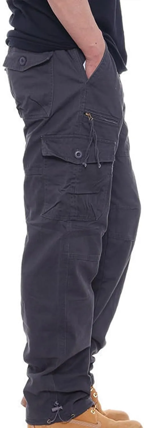 Tactical Pants for Men Utility Long Palazzo Cargo Pants Military Ripstop Work Streetwear with Multiple Pockets