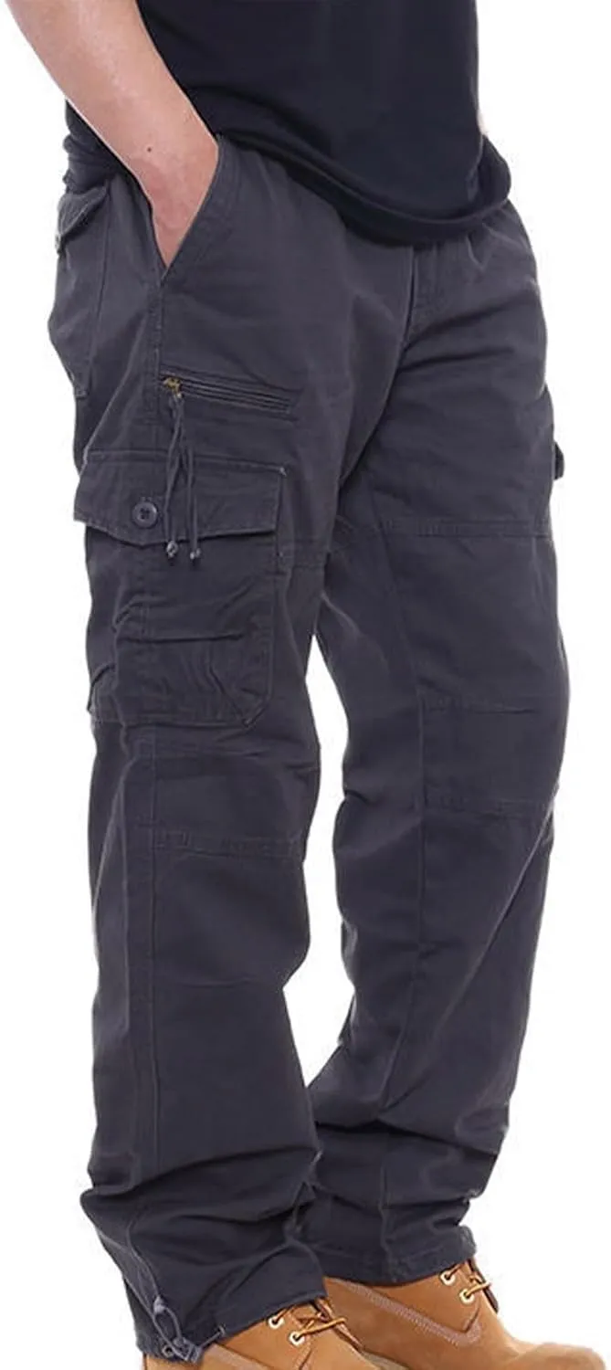 Tactical Pants for Men Utility Long Palazzo Cargo Pants Military Ripstop Work Streetwear with Multiple Pockets