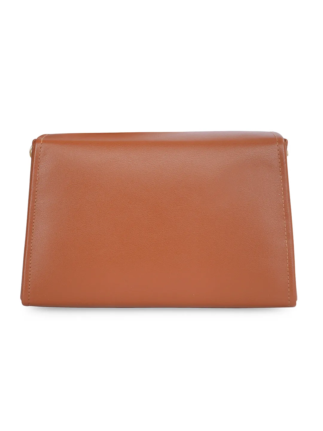 Tan Z Alphabhet Intial Embellised Flap Bag