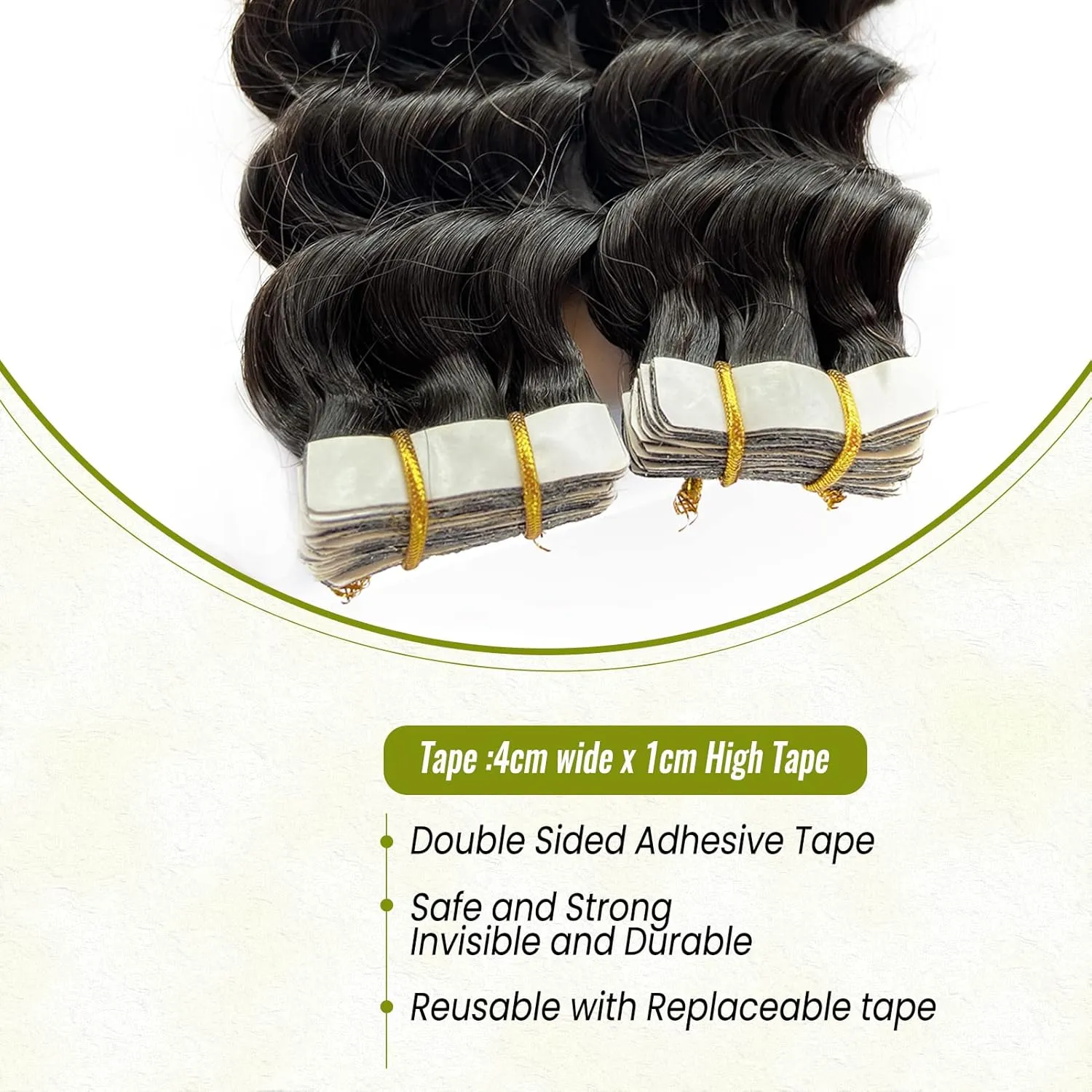 Tape in Hair Extensions Human Hair - Natural Black, 20 Pieces 50G 18Inch Double Sided for Short Hair, Real Human Hair for Black Women