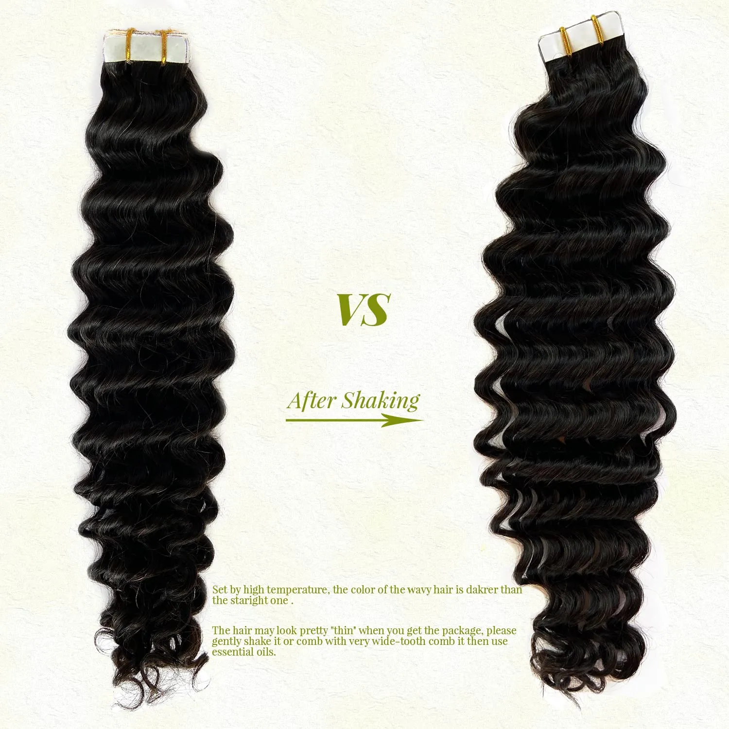 Tape in Hair Extensions Human Hair - Natural Black, 20 Pieces 50G 18Inch Double Sided for Short Hair, Real Human Hair for Black Women