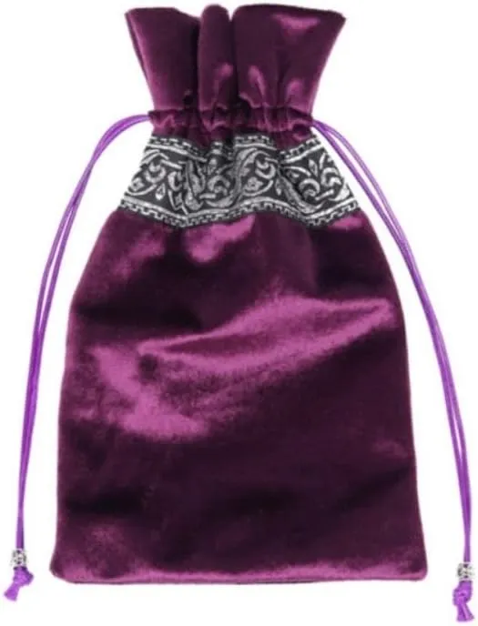 Tarot Tablecloth Embroidered Horoscope Square Divination with Bag Tarot Cloth Tarot Tablecloth and Bag Set (Purple)