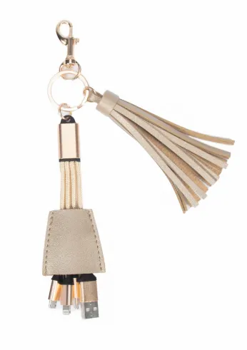 Tassel Keychain w/ Universal Chargin Cable