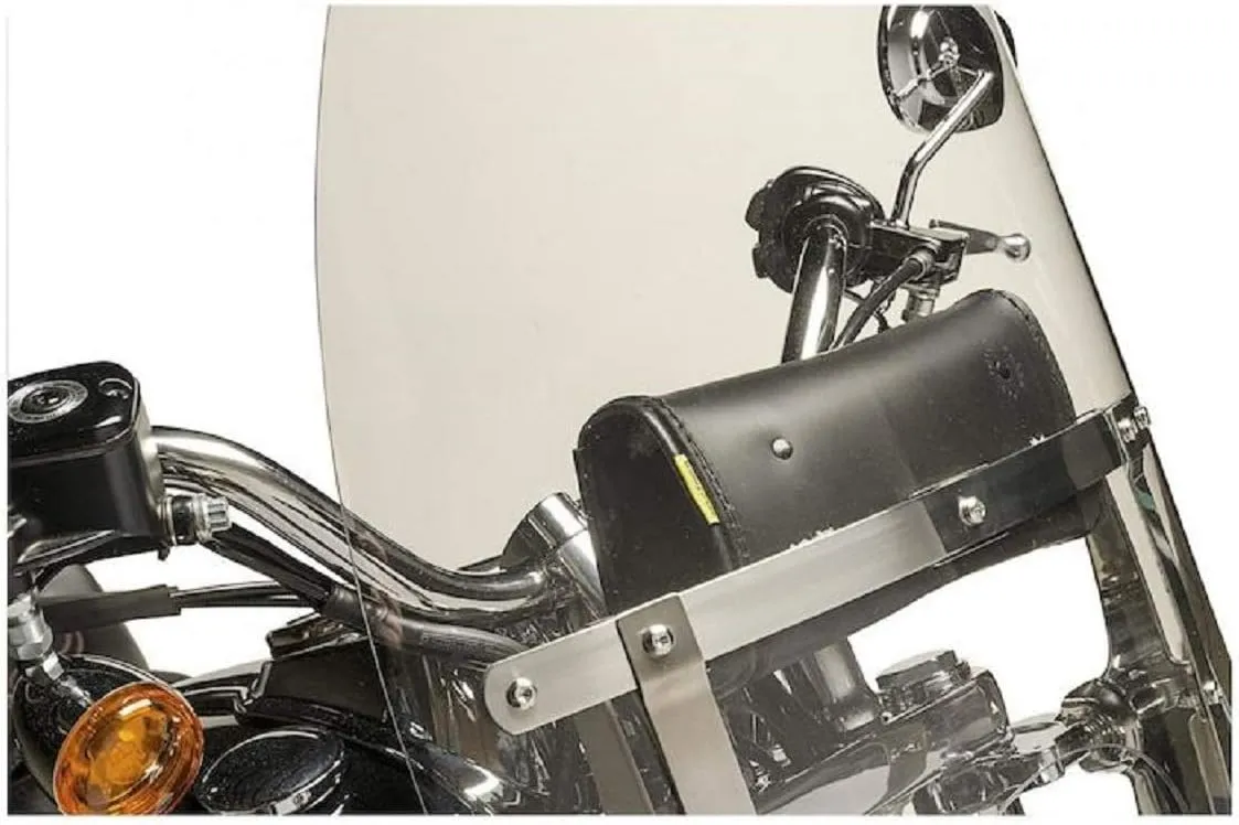 The Nekid Cow |Black Leather Motorcycle Windshield Bag with Strong Closure- Premium Synthetic Leather Reinforced Perfect for Riding Accessory (TwistLock)