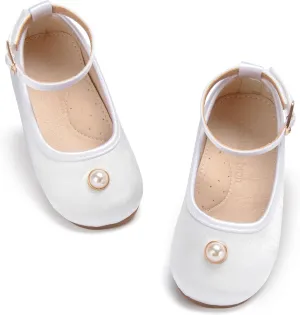 THEE BRON Little Girls Princess Shoes 3-12 Years Ballet Flats Soft Non-Slip Dress Shoes for Wide Feet