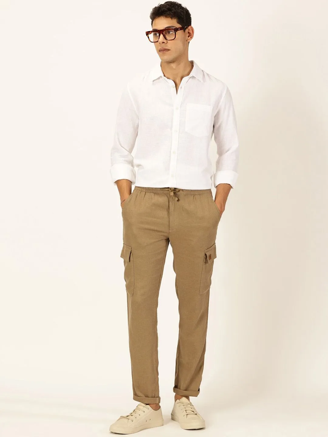 Thomas Scott Men Classic Cotton Linen Casual Trouser