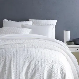 Tidal White Duvet Cover, Twin Size, White Solid Pattern