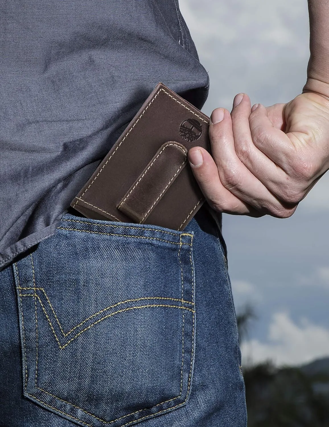 Timberland Men's Slim Leather Front Pocket Credit Card Holder Wallet