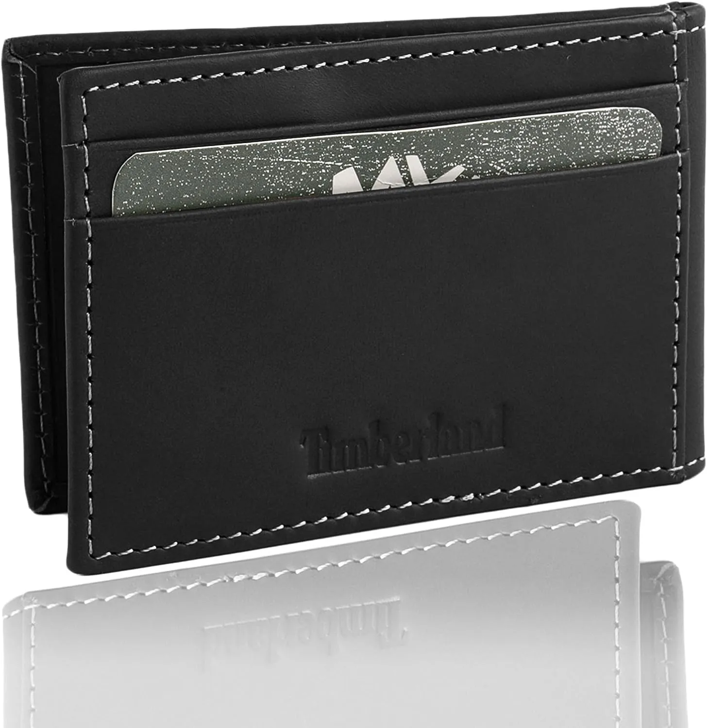 Timberland Men's Slim Leather Front Pocket Credit Card Holder Wallet
