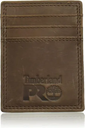 Timberland PRO Men's Leather Front Pocket Wallet with Money Clip Accessory