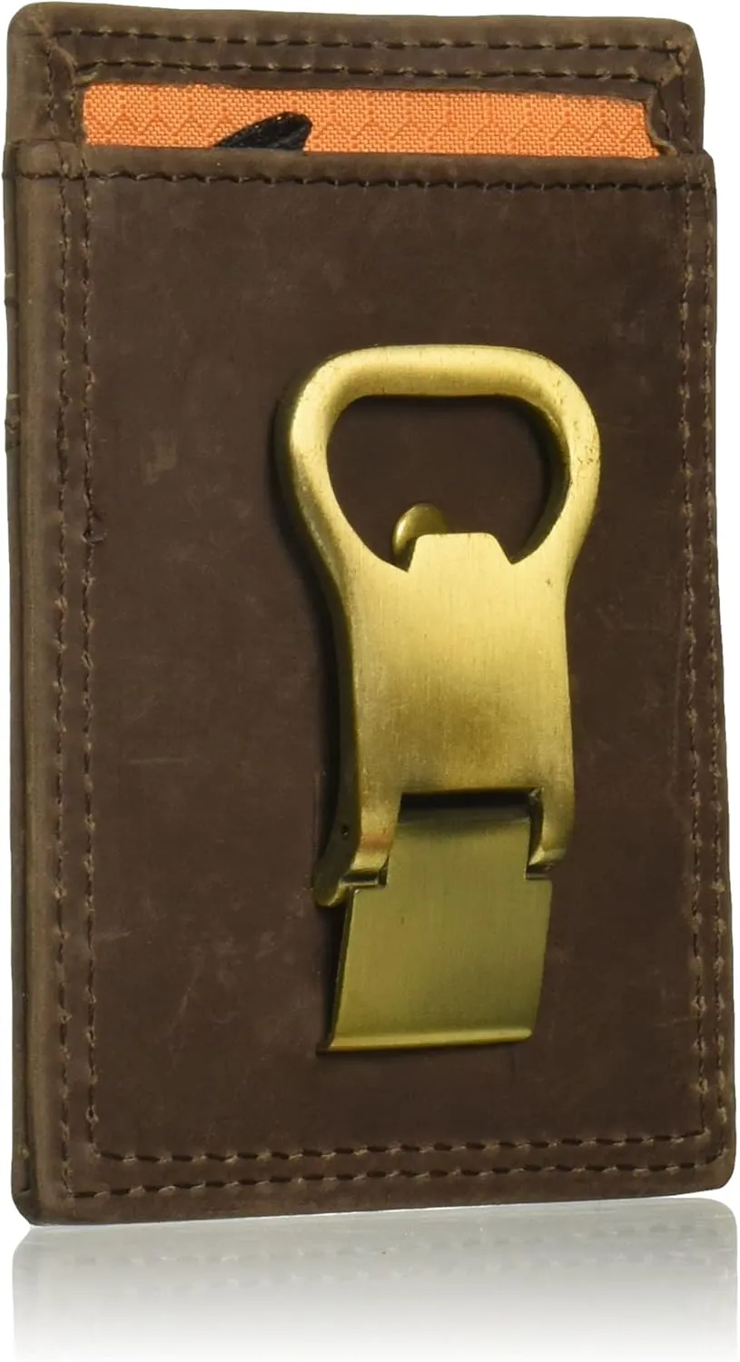 Timberland PRO Men's Leather Front Pocket Wallet with Money Clip Accessory