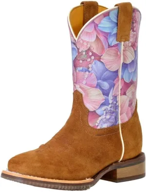 Tin Haul Girls' Little Flowerlicious Western Boot Broad Square Toe - 14-018-0077-0908 MU 1 D Multi