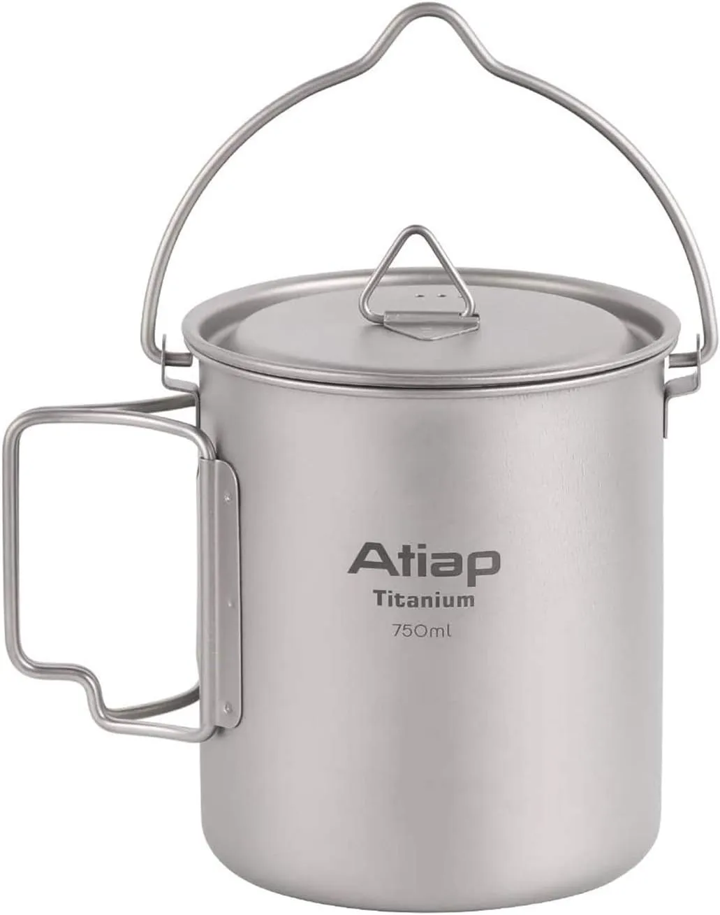 Titanium Pot 750ml Backpacking Pot Camping Coffee Pot Camp Mug Camping Pot with Lid Foldable Handle Portable Lightweight