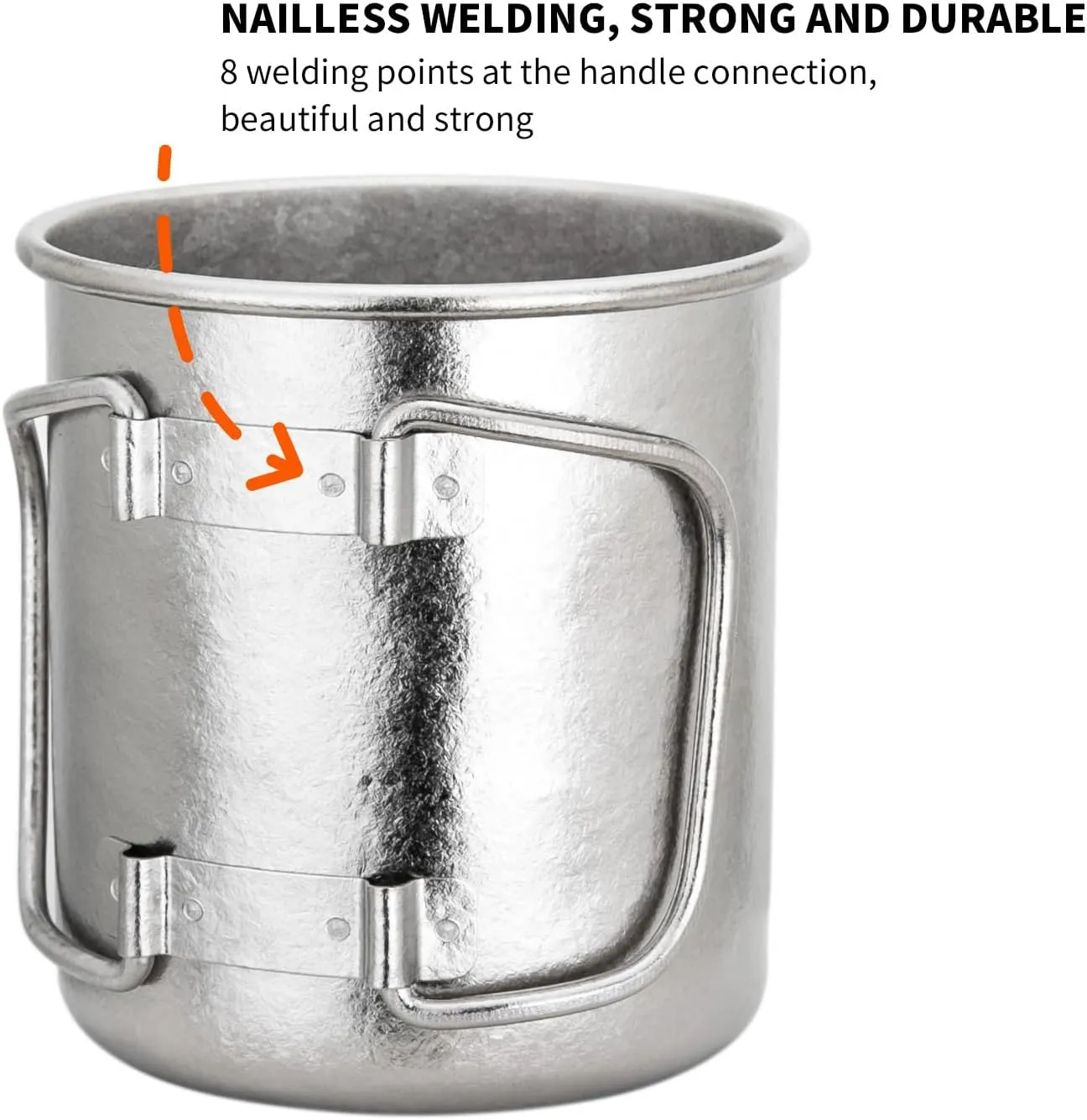 TiTo Titanium Cup Titanium Pot with Lid Ultralight Portable 300ml Foldable Handle Camping Tea Coffee Water Mug for Outdoor Backpacking Hiking Picnic Drinkware with Mesh Sack (Purple)