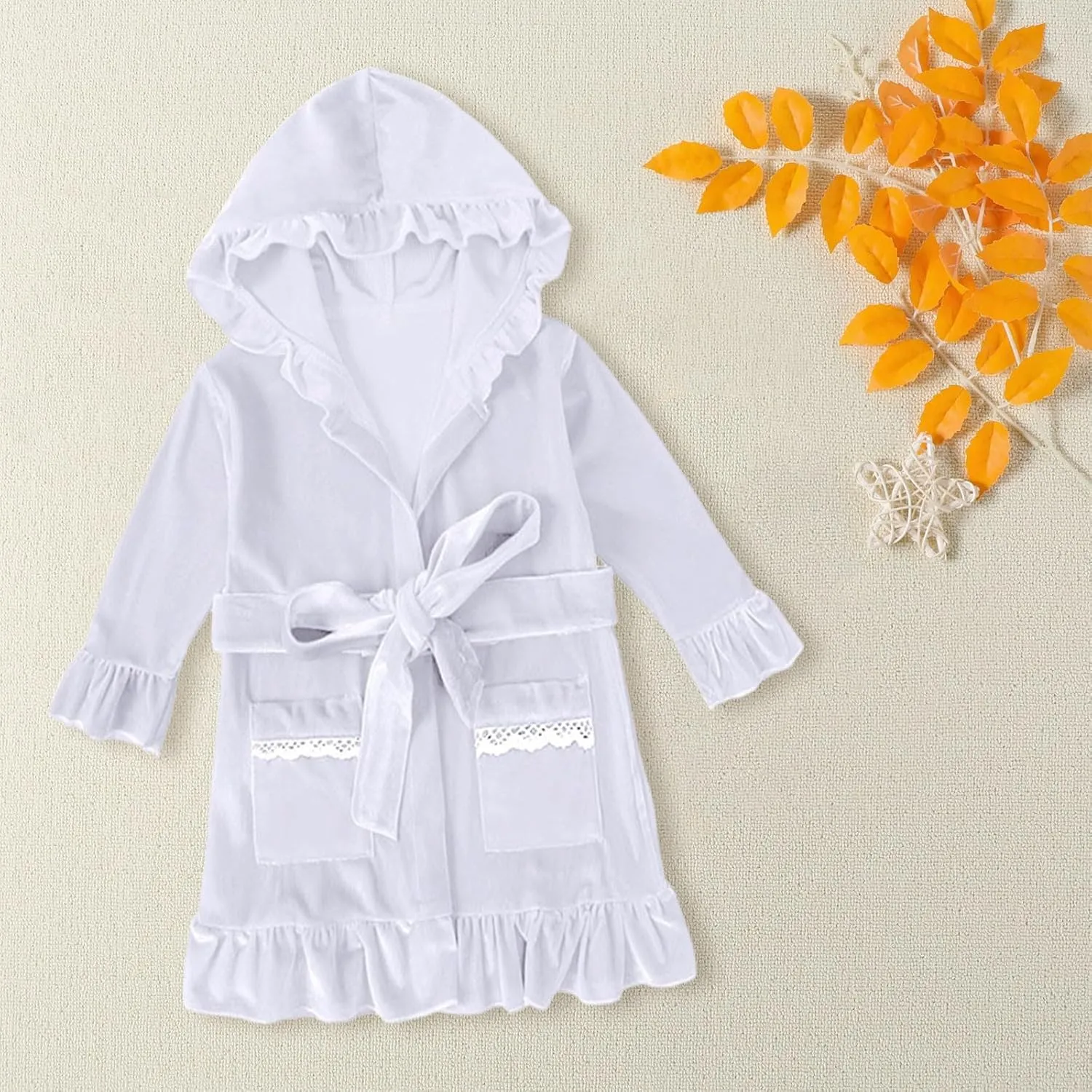 Toddler Girls Long Sleeve New Christmas Bathrobe Velvet Sleepdress Leisure Wear For Kids Babys Baby Stuff Clothes