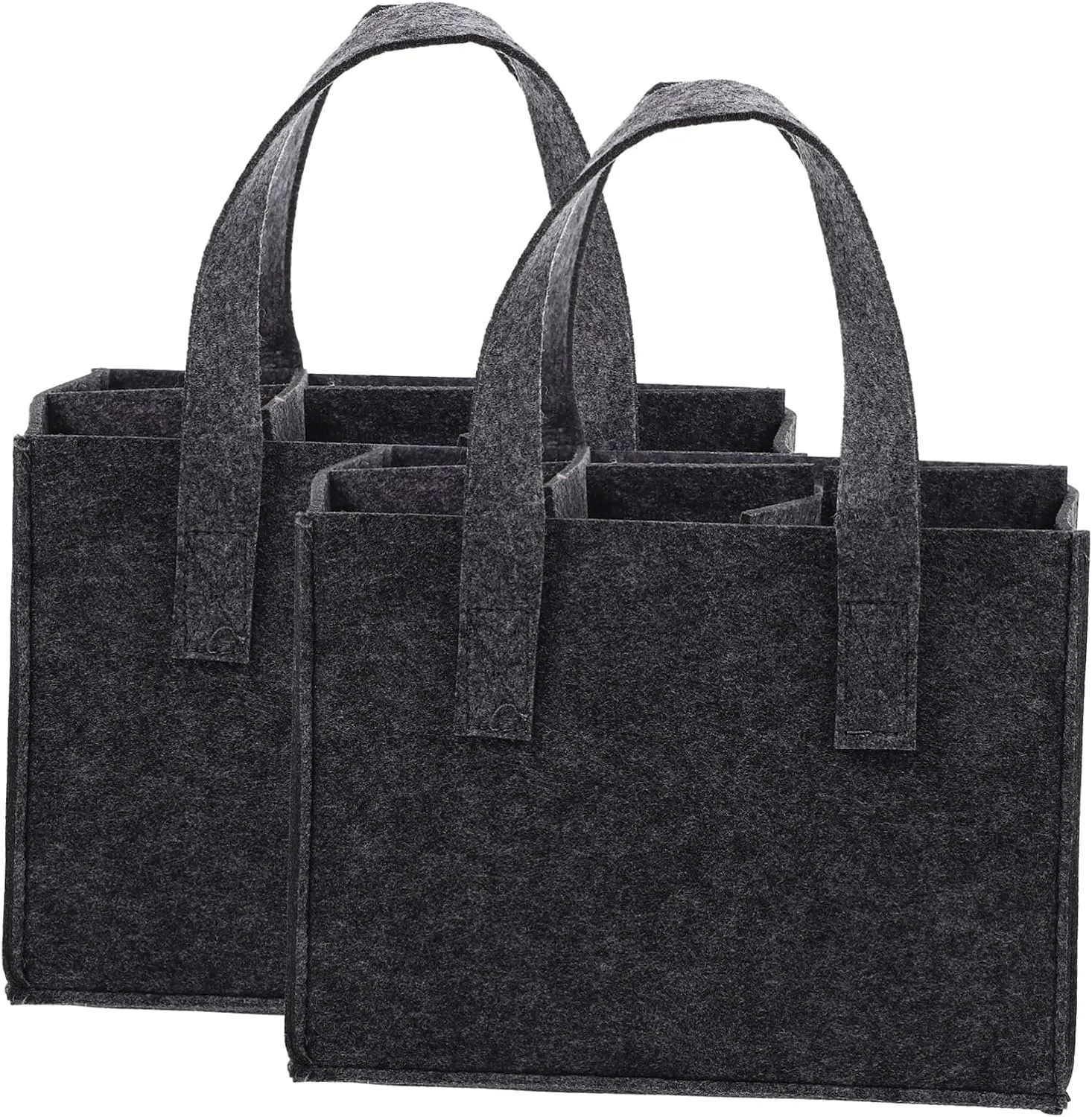 Tote Bag 2pcs Felt Wine Storage Tote Portable Wine Carrier Bag Dividers Beer Bottle Carrier