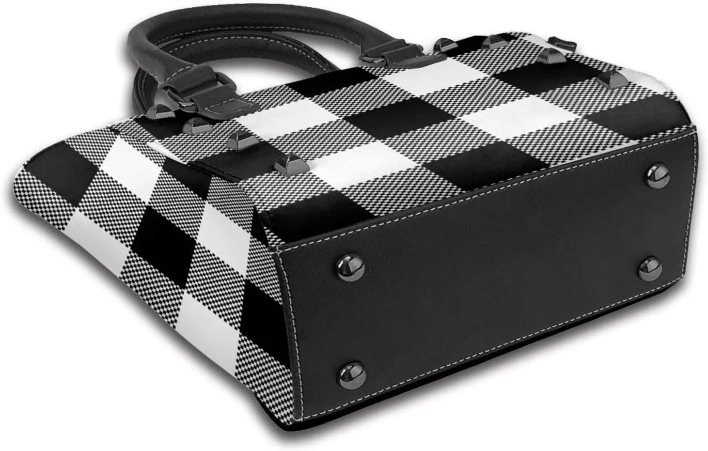 Tote Handbag for Women Faux Leather Shoulder Bag with Studded PU Leather Zipper Bag for Travel Work