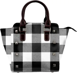 Tote Handbag for Women Faux Leather Shoulder Bag with Studded PU Leather Zipper Bag for Travel Work