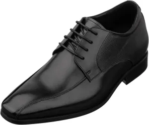 TOTO Men's Invisible Height Increasing Elevator Shoes - Black Leather Lace-up Formal Dress Oxfords- 2.2 Inches Taller - Y6363 - Size 7.5 D(M) US