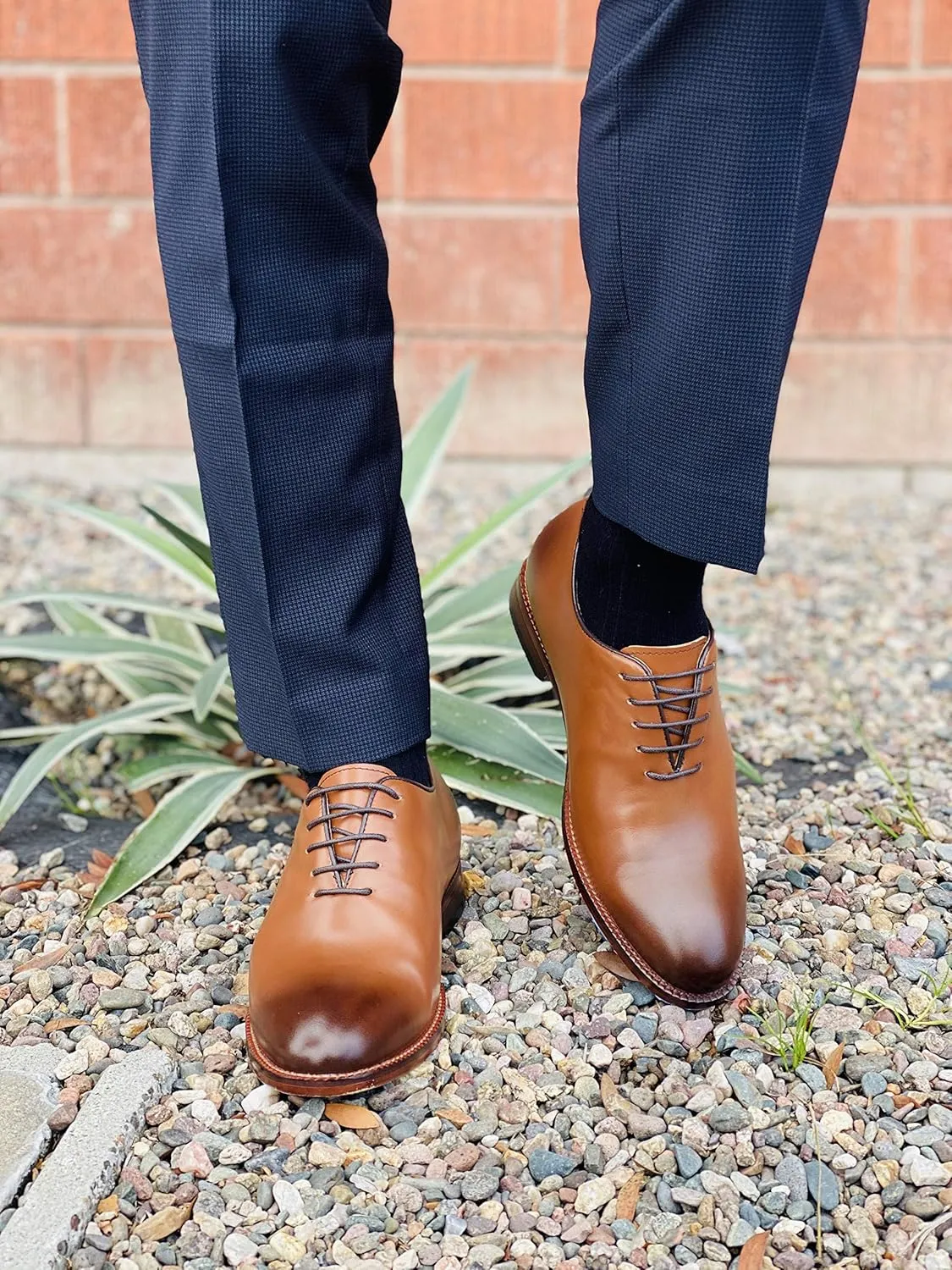 TOTO Men's Invisible Height Increasing Elevator Shoes - Brown Premium Leather Lace-up Formal Oxfords - 2.6 Inches Taller - S3002 - Size 7.5 D(M) US