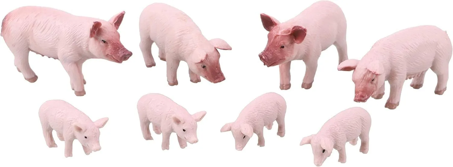 Toyland® 1:32 Scale Farmyard Animals Set - The Farm Collection - Collectable Farmyard Animals (18 Piece Cows, Pigs & Sheep)