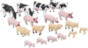 Toyland® 1:32 Scale Farmyard Animals Set - The Farm Collection - Collectable Farmyard Animals (18 Piece Cows, Pigs & Sheep)