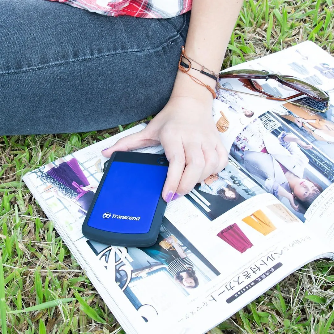 Transcend 1TB USB 3.1 Gen 1 StoreJet 25H3B SJ25H3B Rugged External Hard Drive TS1TSJ25H3B Blue