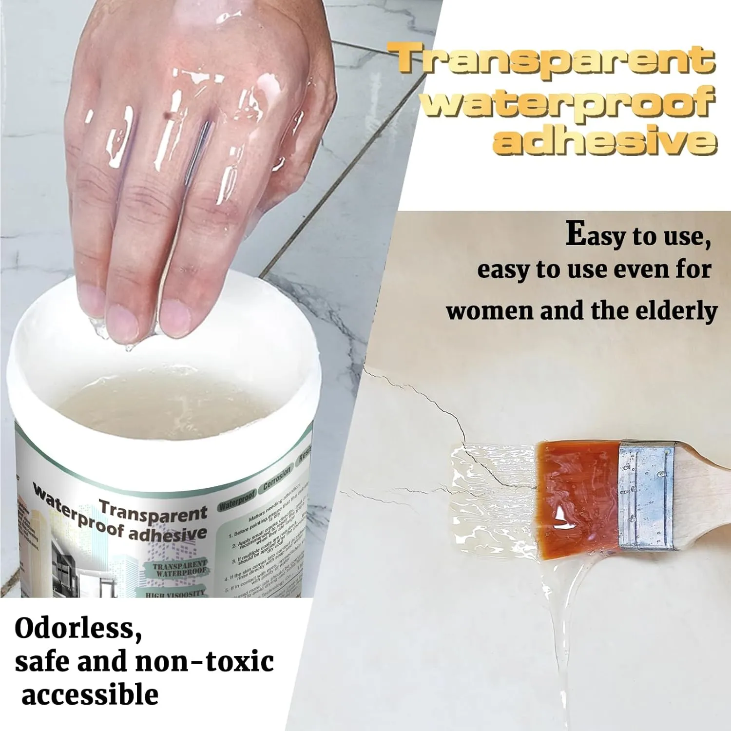 Transparent Waterproof Coating, Invisible WaterproofAgent ，Transparent Waterproof Sealan, Indoor & Outdoor Waterproof Coating (17.5oz.)
