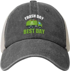 Trash Day Best Day Waste Management Garbage Adjustable Cowboy Mesh Baseball Cap Unisex Outdoor Trucker Hat5 Deep Heather