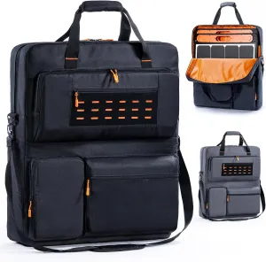 Travel Carrying Case Compatible with Jackery SolarSaga 100W 100X 200W - Solar Panel Storage Bag for 2 Battery Panels with Multiple Pocket