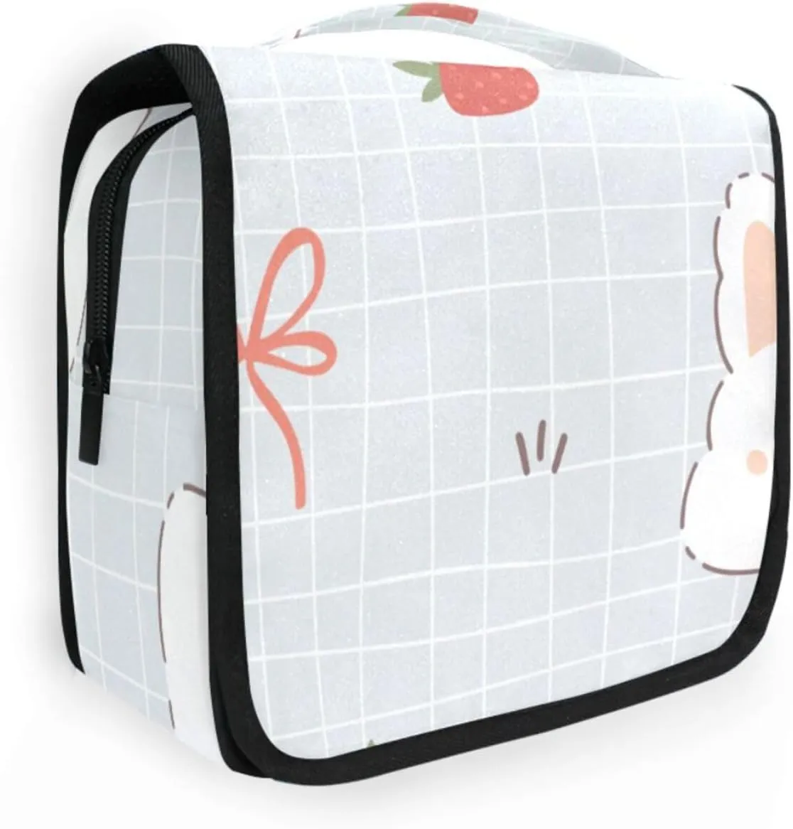 Travel Toiletry Bag Makeup bag Kawaii Hare Rabbit Waterproof Bags with Hanging Hook Foldable Travel Makeup Organizer Cosmetic Bag for Travel Toiletries and Shower Accessories