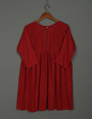 TS-164C-Red - Linen Frock