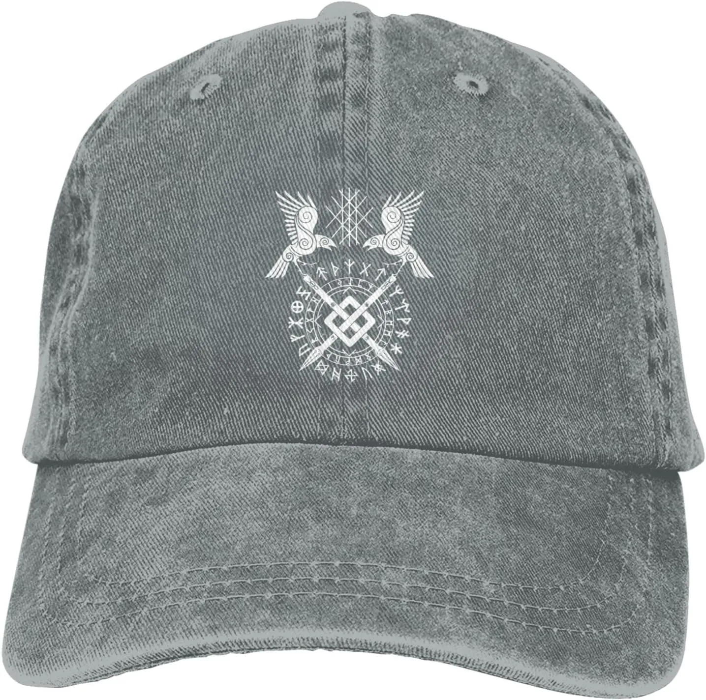 Twin Ravens of Odin Norse Pagan Symbol Hat Casquette Denim Baseball Cap Unisex Men's Hat Women's Hat Black
